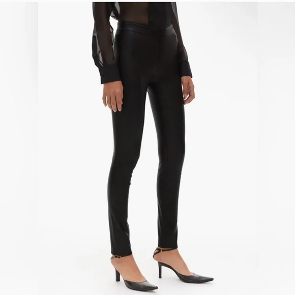 Helmut Lang Stretch Leather Legging Pants Black Size 0 - Picture 4 of 7